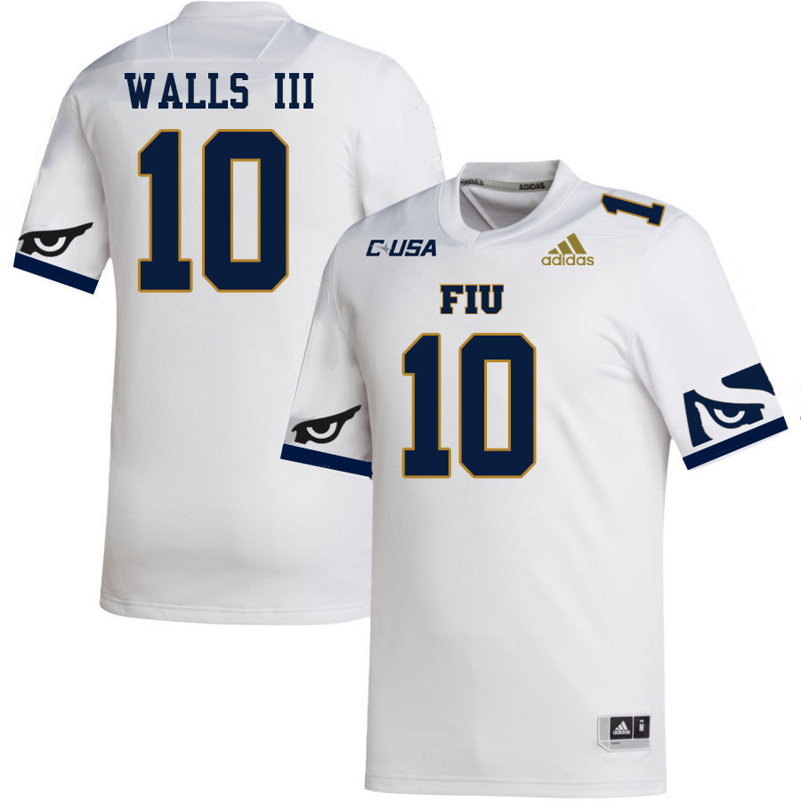 #10 Eddie Walls III FIU Jersey,Florida International University Panthers Football Jersey-White